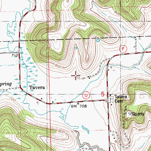 Topographic Map of Trout Brook Stock Farm, WI