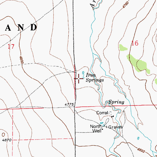 Topographic Map of Iron Springs, CO