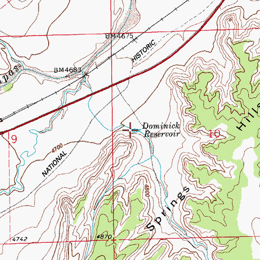 Topographic Map of Dominick Reservoir, CO