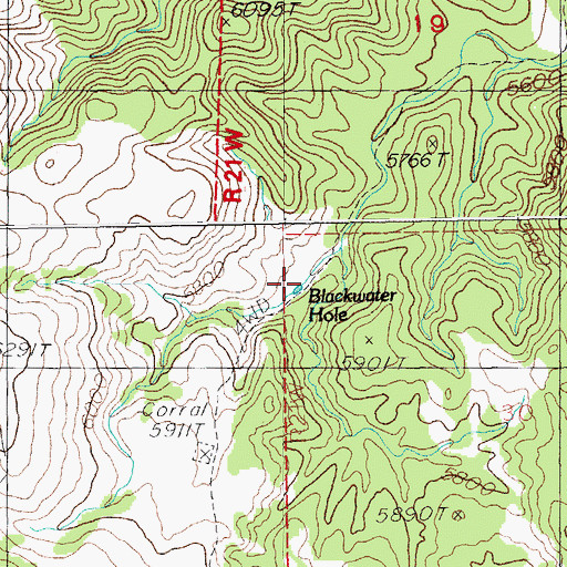 Topographic Map of Blackwater Hole, NM