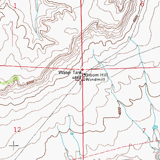 Topographic Map of Bloom Hill Windmill, CO