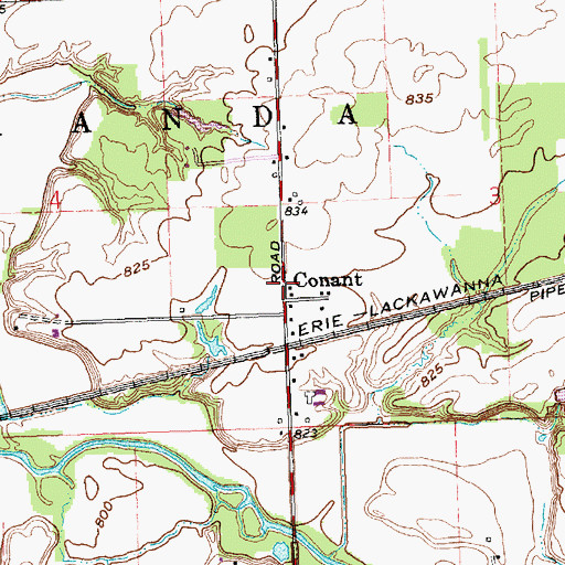 Topographic Map of Conant Post Office (historical), OH