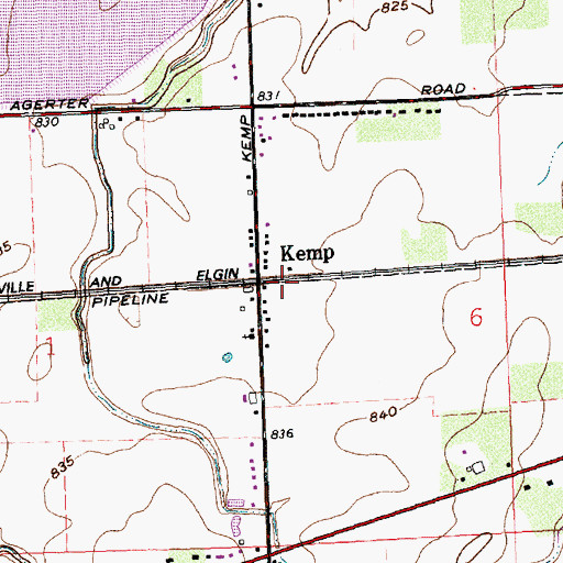 Topographic Map of Kempton Post Office (historical), OH