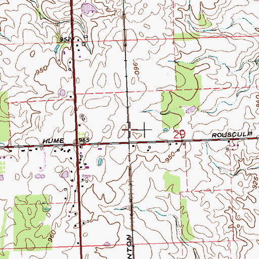 Topographic Map of Rousculp Post Office (historical), OH