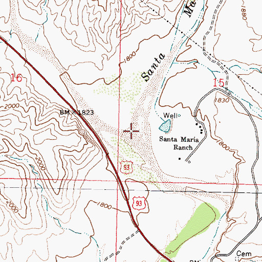 Topographic Map of Bridle Creek, AZ