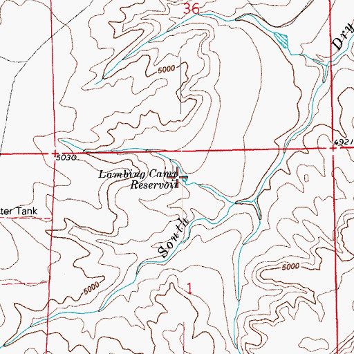 Topographic Map of Lambing Camp Reservoir, CO
