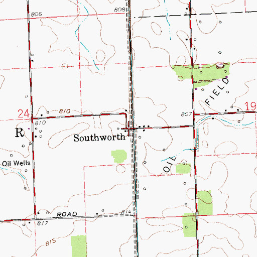 Topographic Map of Southworth Post Office (historical), OH