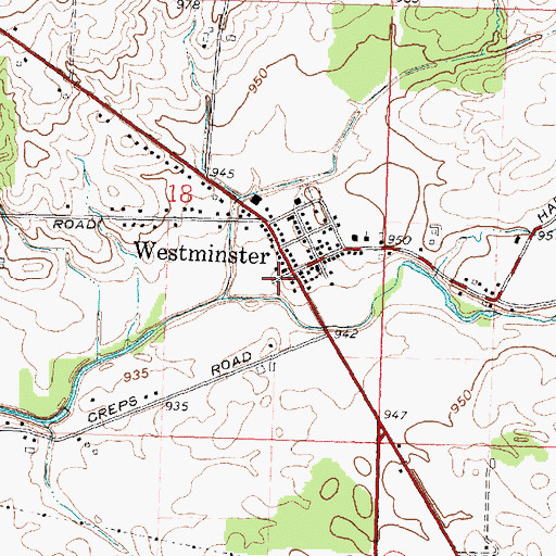 Topographic Map of Westminster Post Office (historical), OH