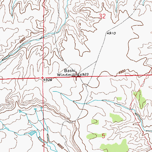Topographic Map of Baski Windmill, CO