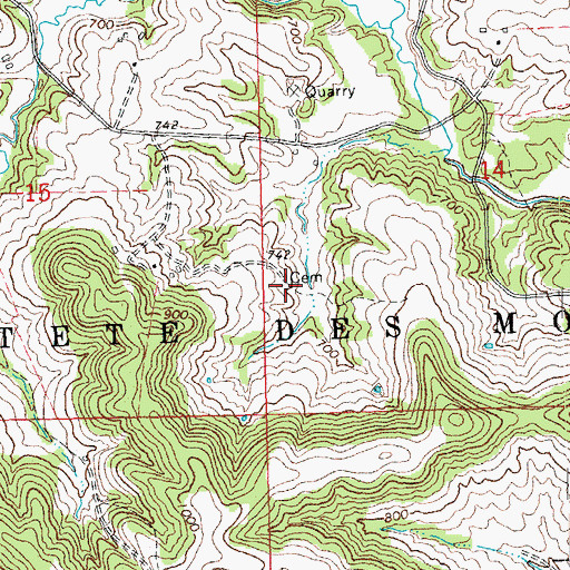 Topographic Map of Federman Farms Cemetery, IA
