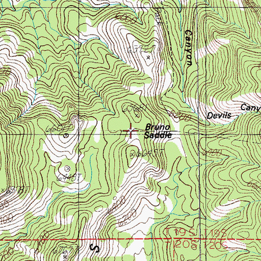 Topographic Map of Bruno Saddle, AZ