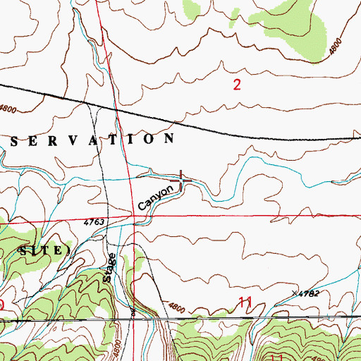Topographic Map of Stage Canyon, CO