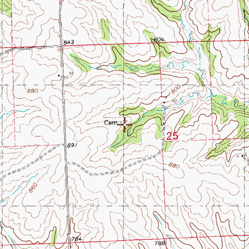 Topographic Map of Homan Farm Cemetery, IA