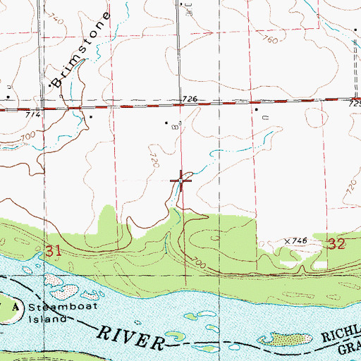 Topographic Map of Pine Grove Stock and Dairy Farm, WI