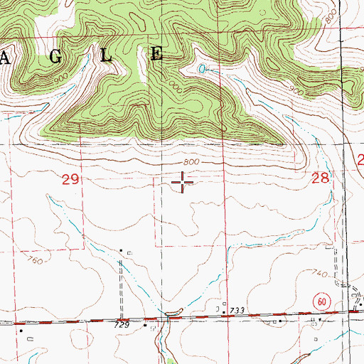Topographic Map of Pleasant Lawn Stock Farm, WI