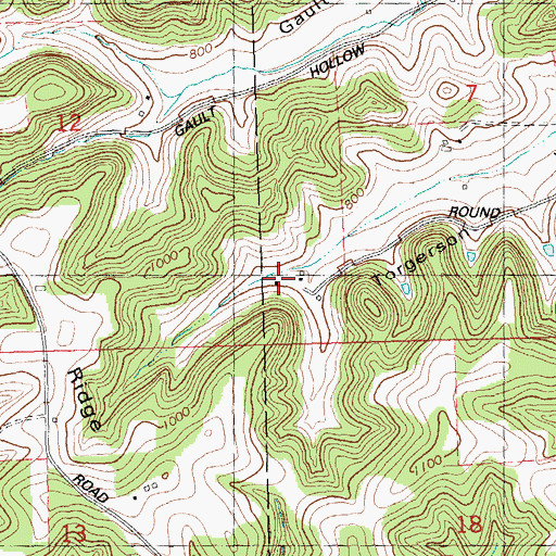Topographic Map of Round Barn Stock Farm, WI