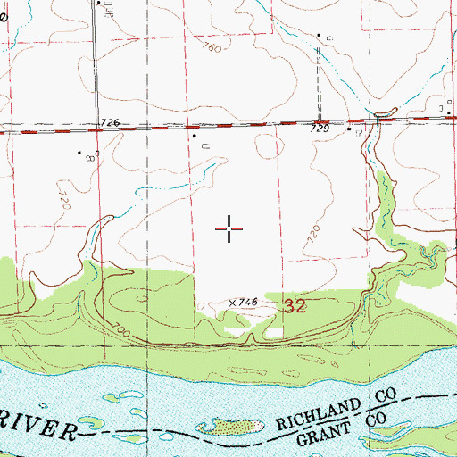 Topographic Map of South Lawn Stock Farm, WI