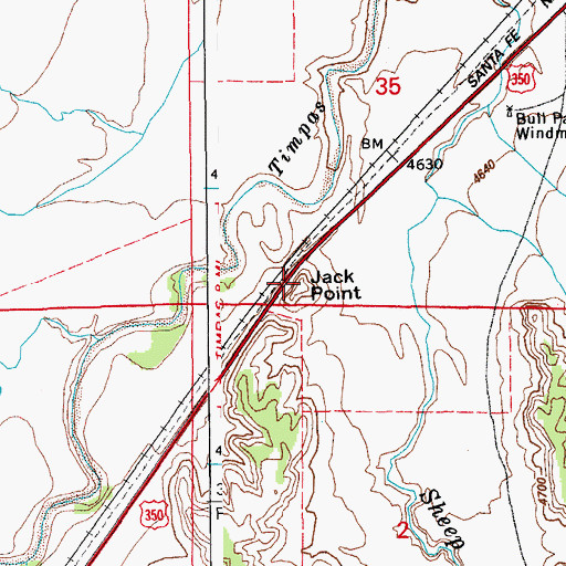 Topographic Map of Jack Point, CO