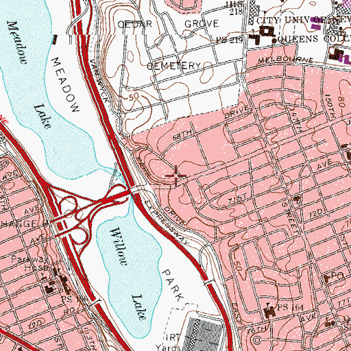 Topographic Map of Meadow Park, NY