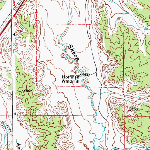 Topographic Map of Hoffman Windmill, CO