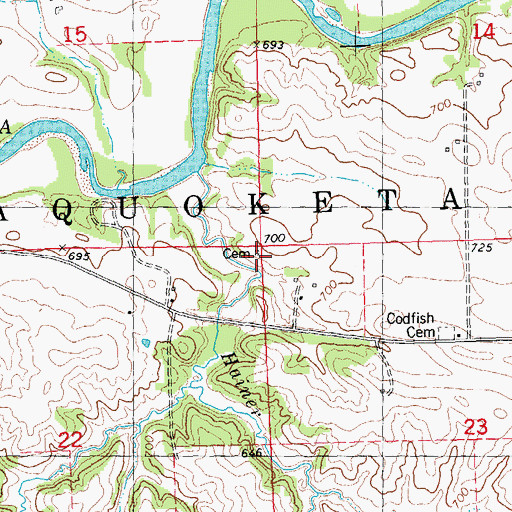 Topographic Map of Jessen Farm Cemetery, IA