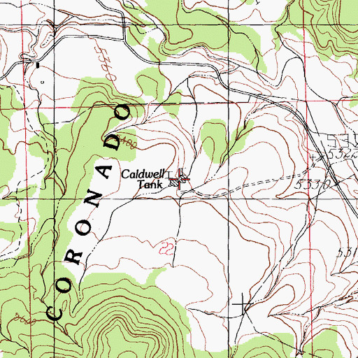Topographic Map of Caldwell Tank, NM