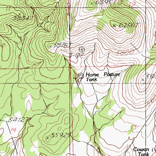 Topographic Map of Horse Pasture Tank, NM