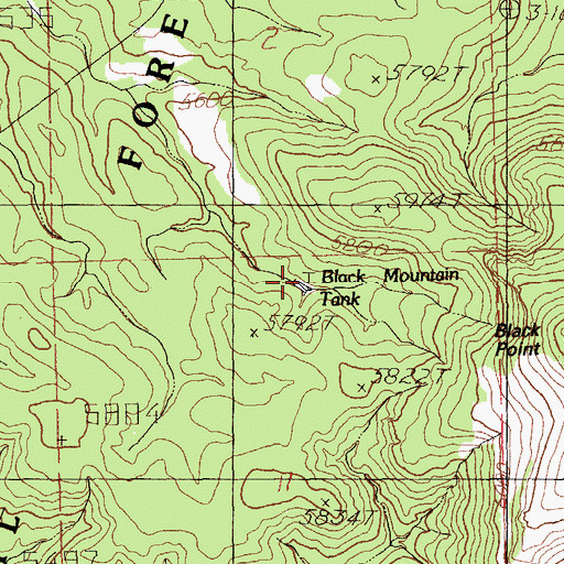 Topographic Map of Black Mountain Tank, NM
