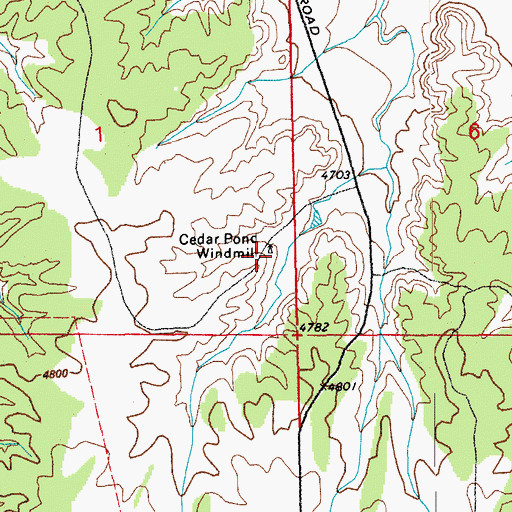 Topographic Map of Cedar Pond Windmill, CO
