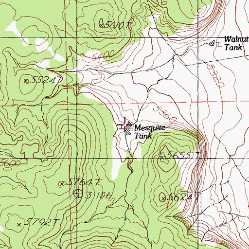 Topographic Map of Mesquite Tank, NM