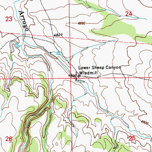 Topographic Map of Lower Sheep Canyon Windmill, CO
