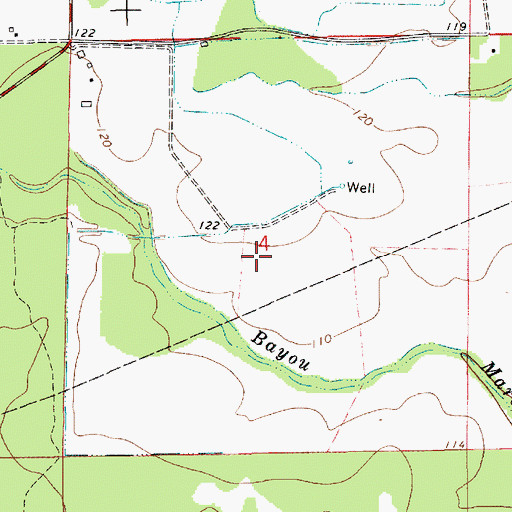 Topographic Map of Marsh Bayou State Wildlife Management Area, LA