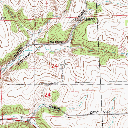 Topographic Map of Cloverleaf Farm, WI