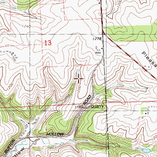 Topographic Map of Evergreen Farm, WI