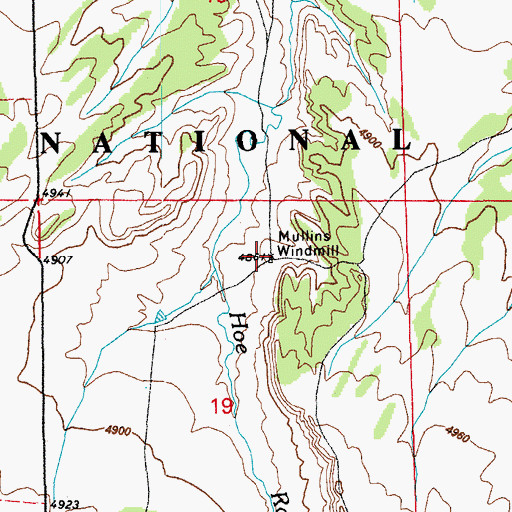 Topographic Map of Mullins Windmill, CO