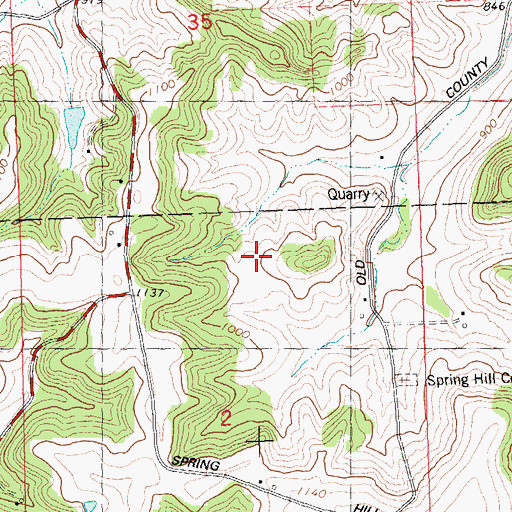Topographic Map of Green Mound Stock Farm, WI