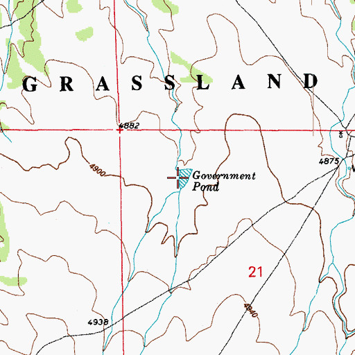 Topographic Map of Government Pond, CO