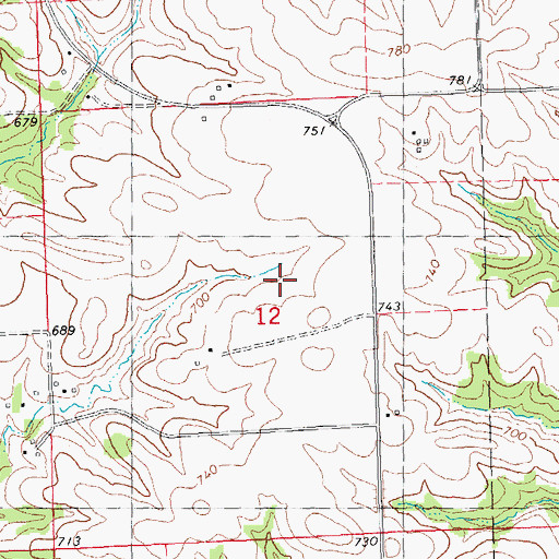 Topographic Map of Reed Cemetery, IA