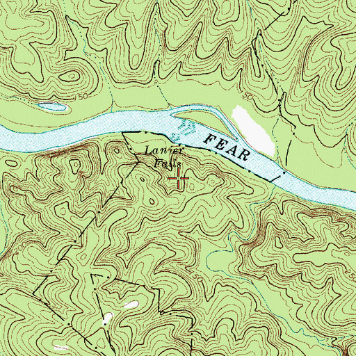 Topographic Map of Lanier Falls Trail, NC