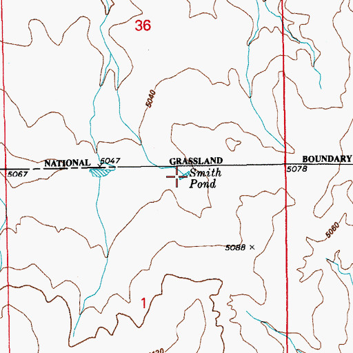 Topographic Map of Smith Pond, CO