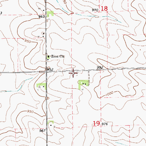 Topographic Map of Zion Lutheran Cemetery, IA