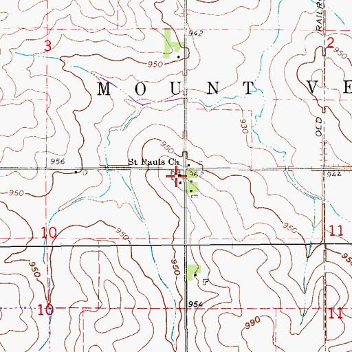 Topographic Map of Saint Paul United Church of Christ Cemetery, IA