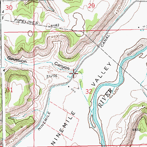 Topographic Map of Gaussion Canyon, CO