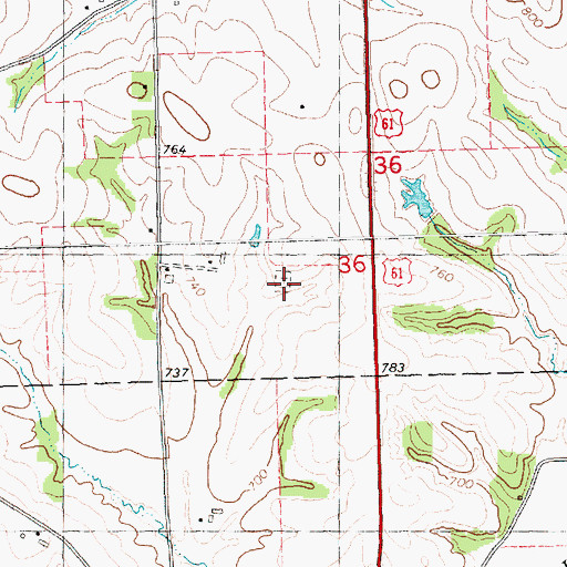 Topographic Map of Tilton Cemetery, IA