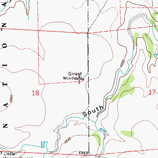 Topographic Map of Girard Windmill, CO