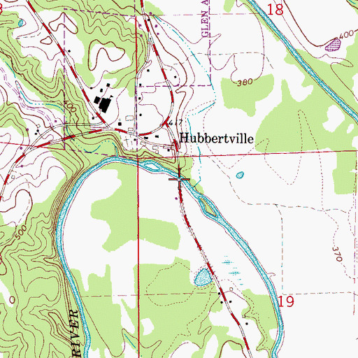 Topographic Map of McCollum Bridge, AL