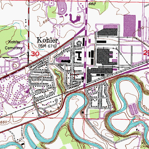 Topographic Map of Bethany Lutheran Church, WI