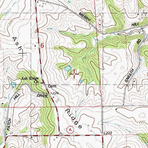 Topographic Map of Evergreen Farm, WI