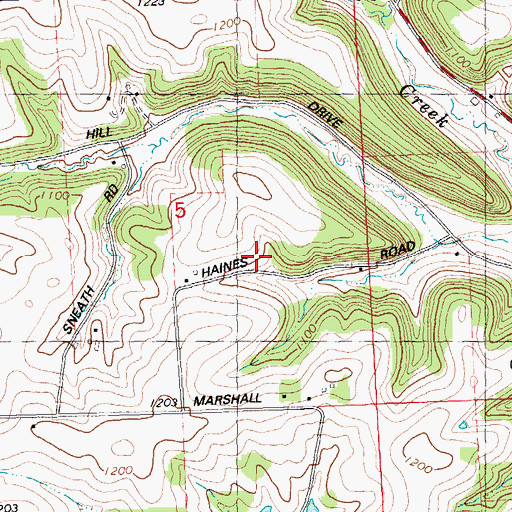 Topographic Map of Evergreen Lawn Farm, WI