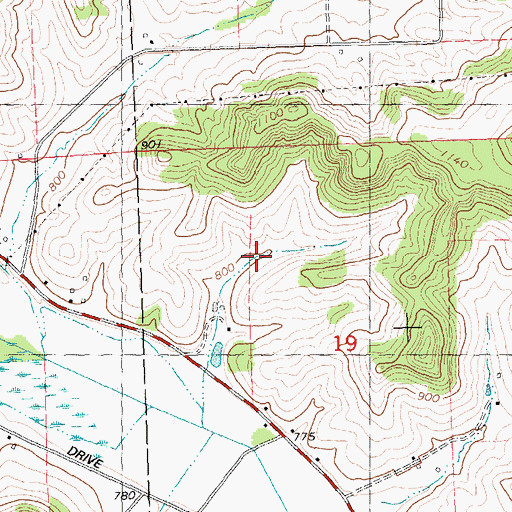 Topographic Map of Grove Terrace Farm, WI